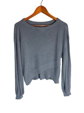 Lululemon Reversible Crossover Cashmere Bamboo Sweater Blue-sz approx. 10